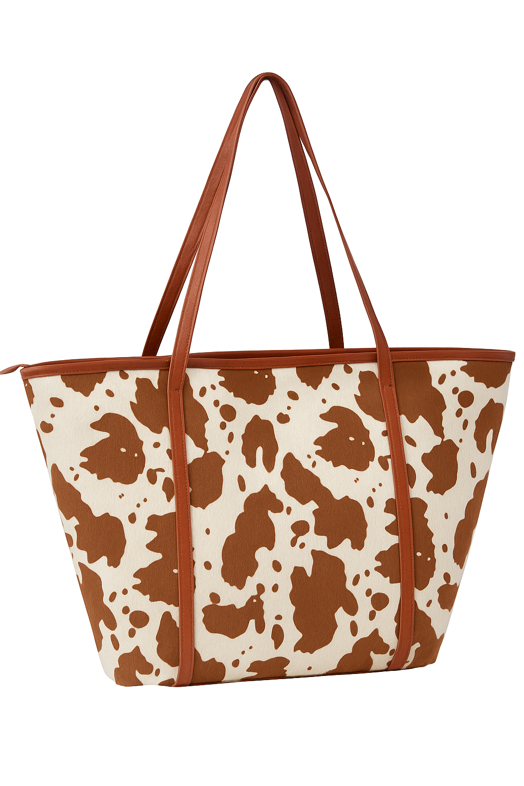 NEW! Cow Print Tote (Brown)