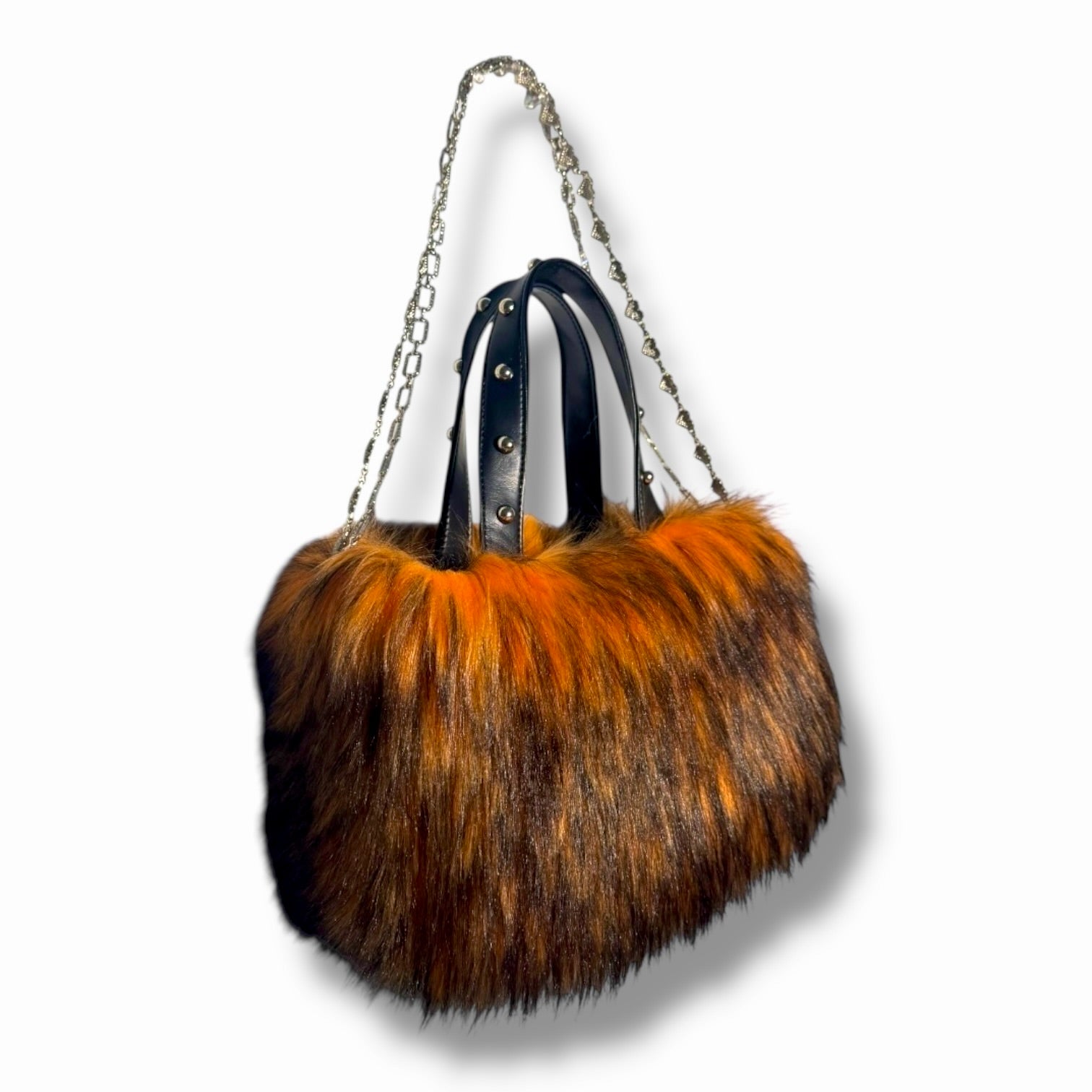 Midnight Mink Fur Bag | Orange