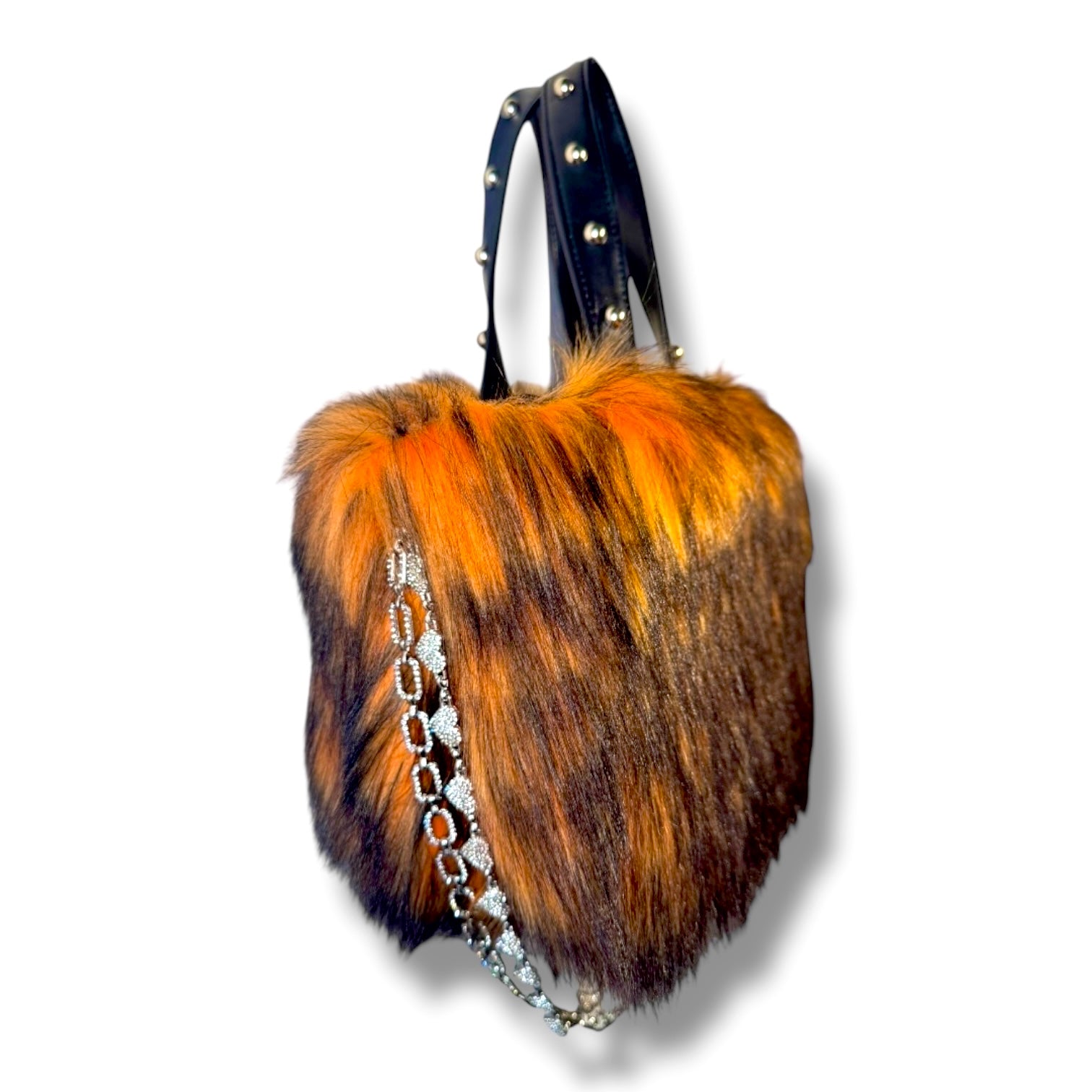 Midnight Mink Fur Bag | Orange