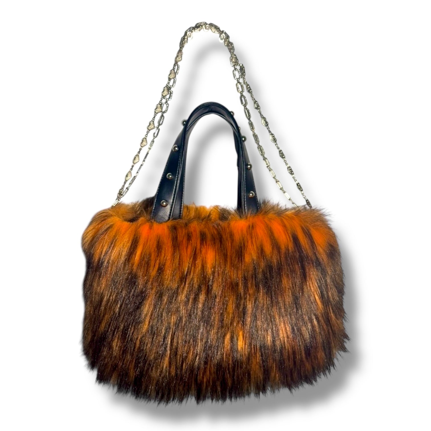 Midnight Mink Fur Bag | Orange