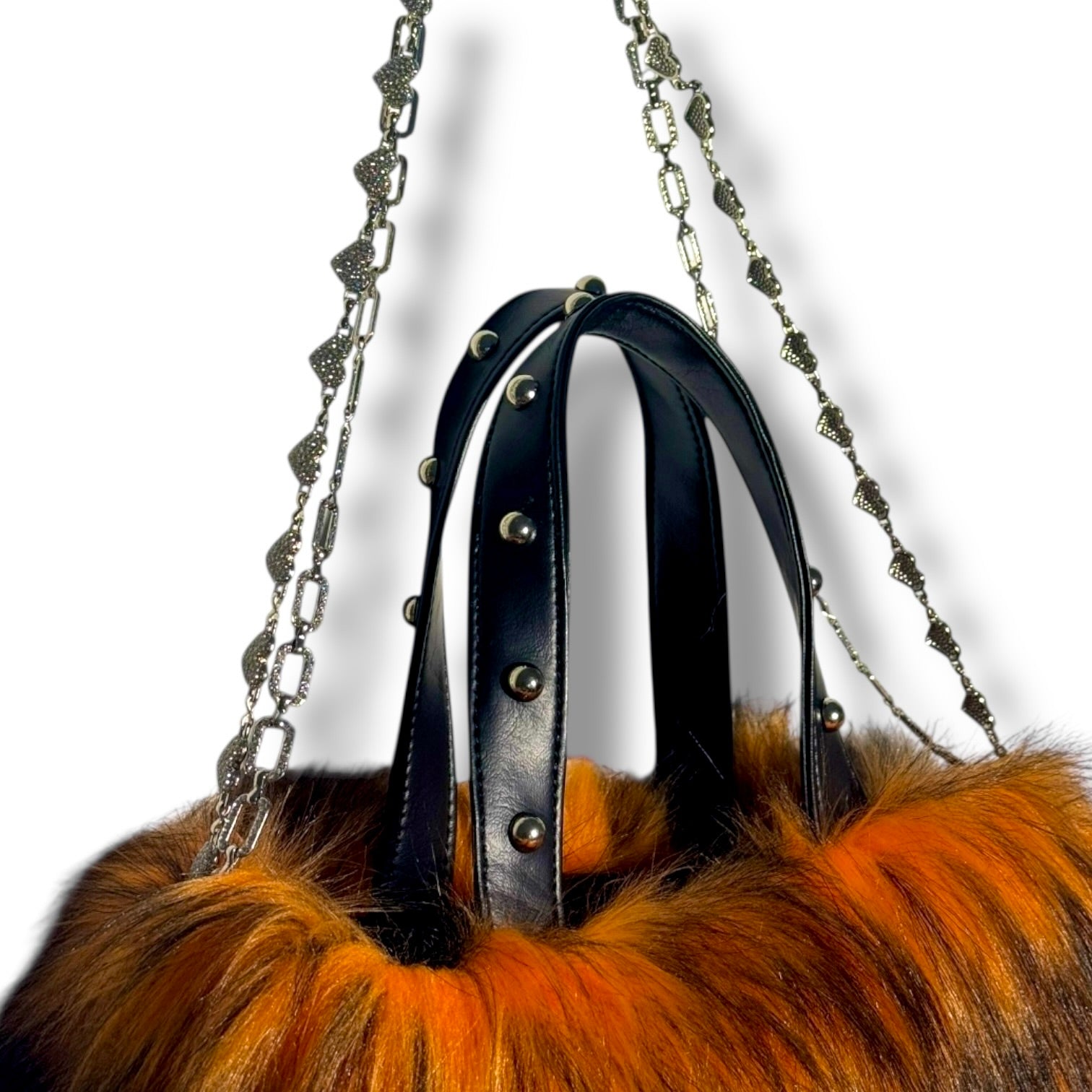 Midnight Mink Fur Bag | Orange