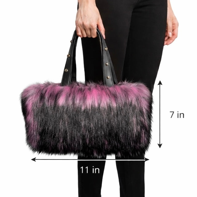 Midnight Mink Fur Bag | Pink