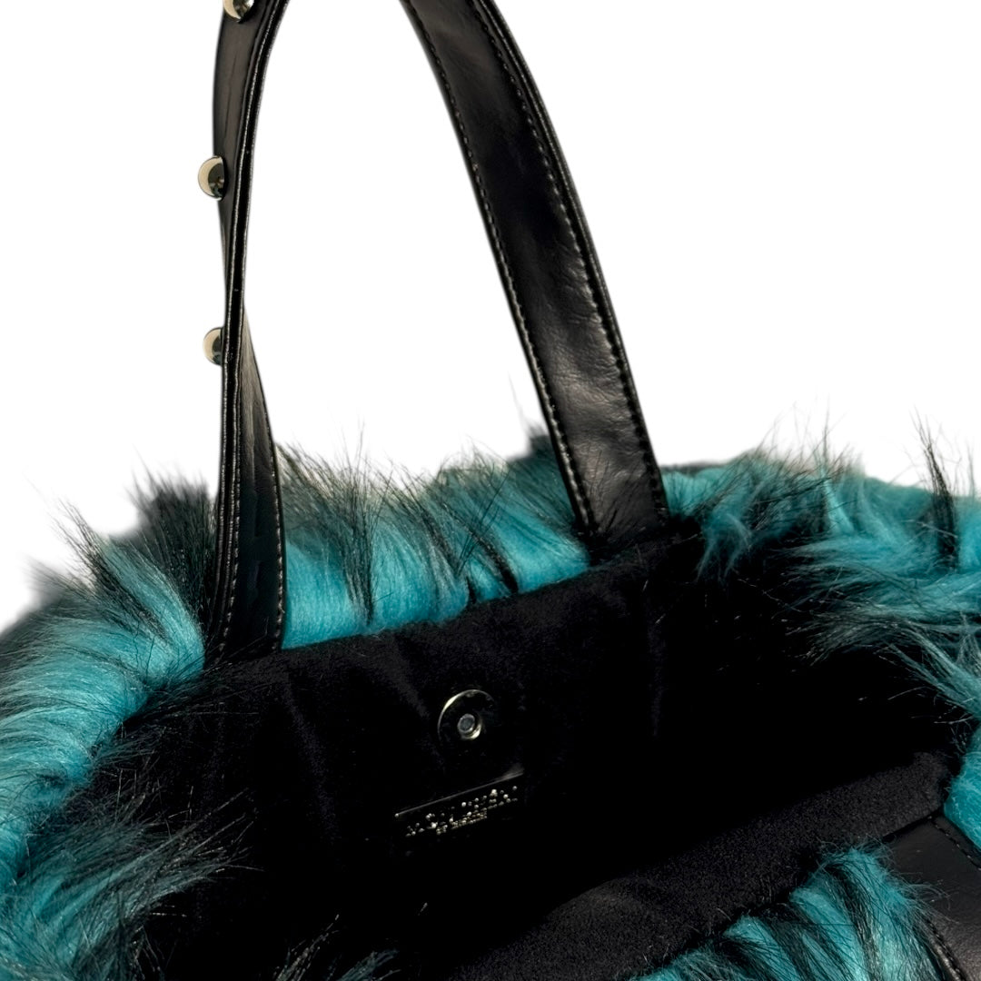 Midnight Mink Fur Bag | Teal