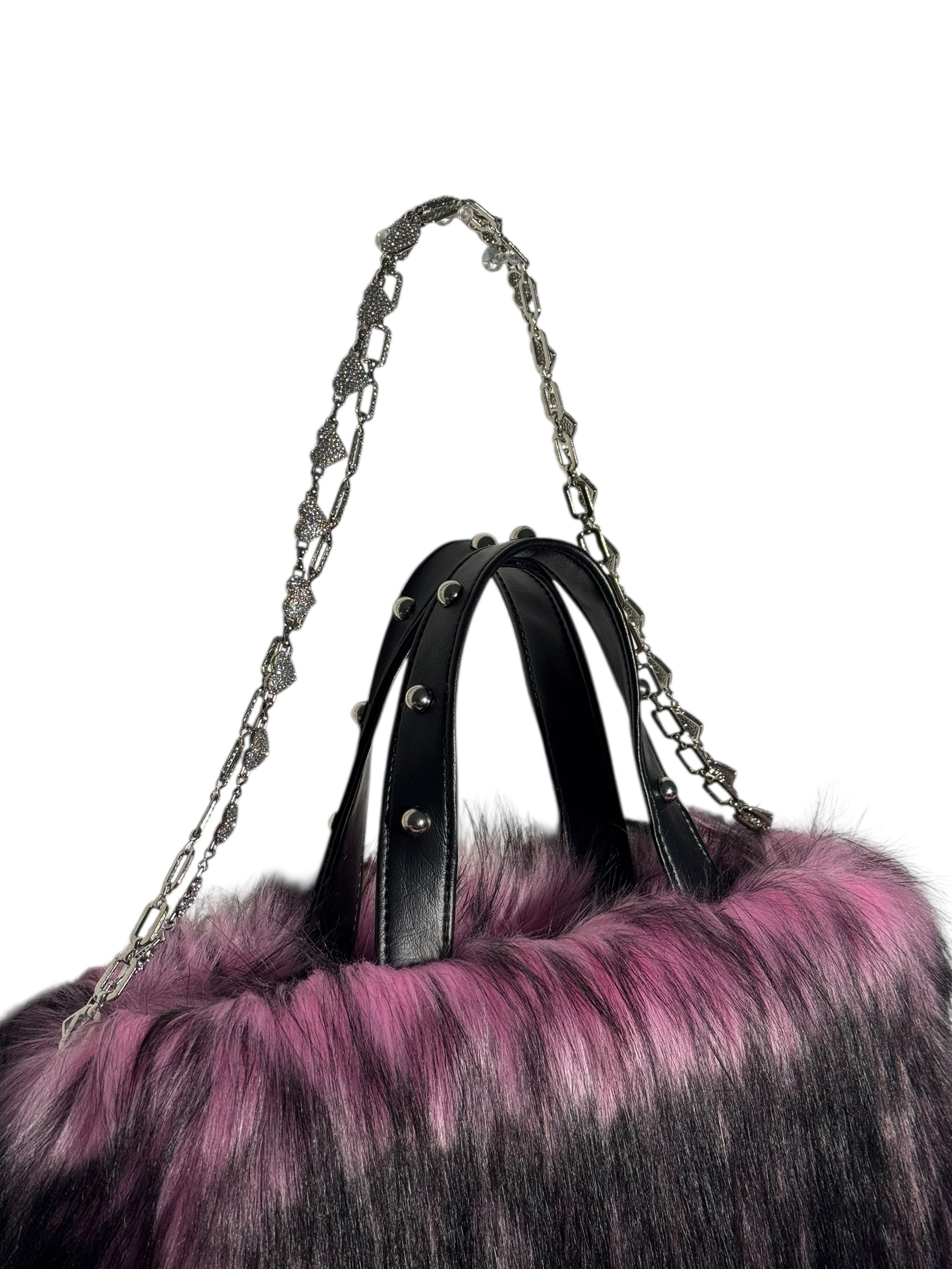 Midnight Mink Fur Bag | Pink