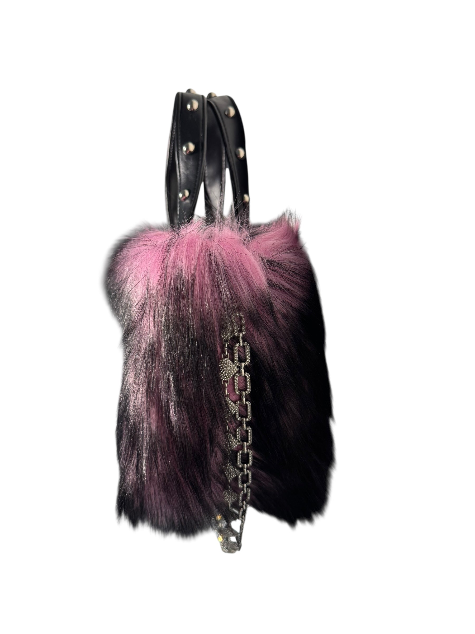Midnight Mink Fur Bag | Pink