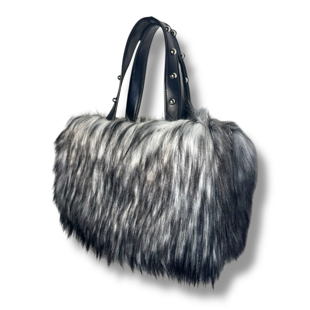 Midnight Mink Fur Bag | White