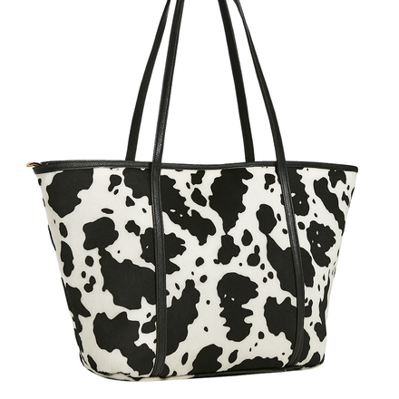 NEW! Cow Print Tote (Black)